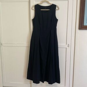 COS Black Flared Cotton Poplin Dress